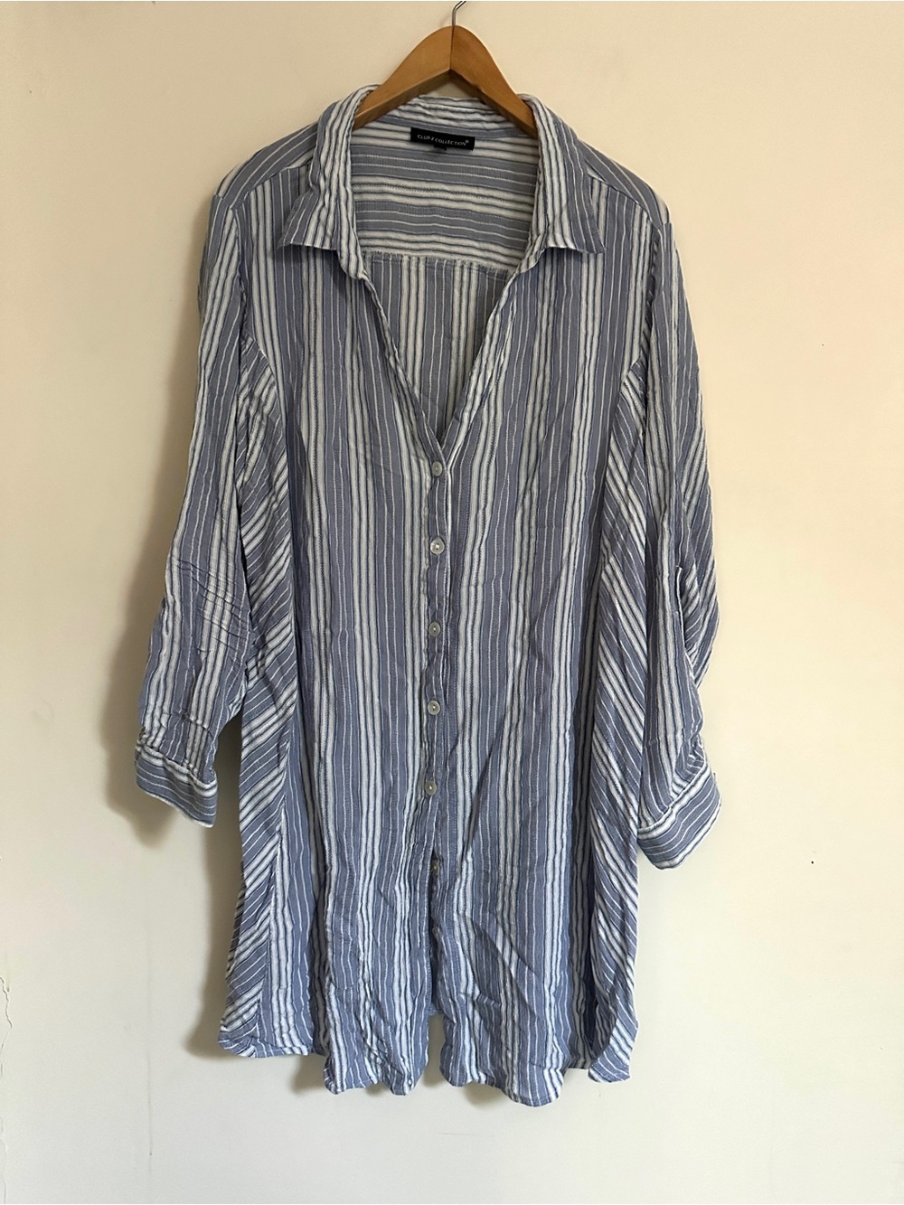 Club Z Collection Striped Button Up Tunic